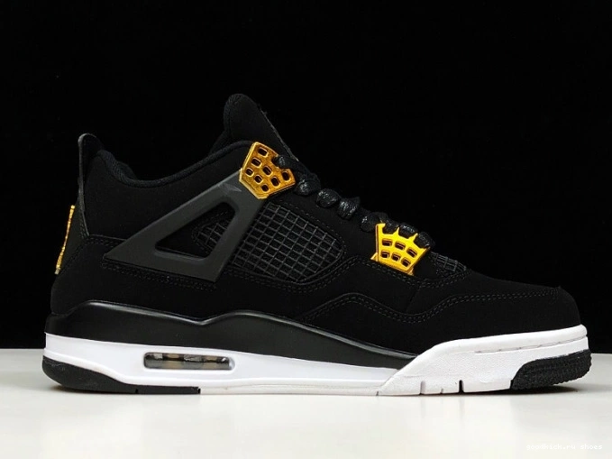 Cheap Black 308497-032 Gold-White Metallic Air Royalty Jordan 4 0710